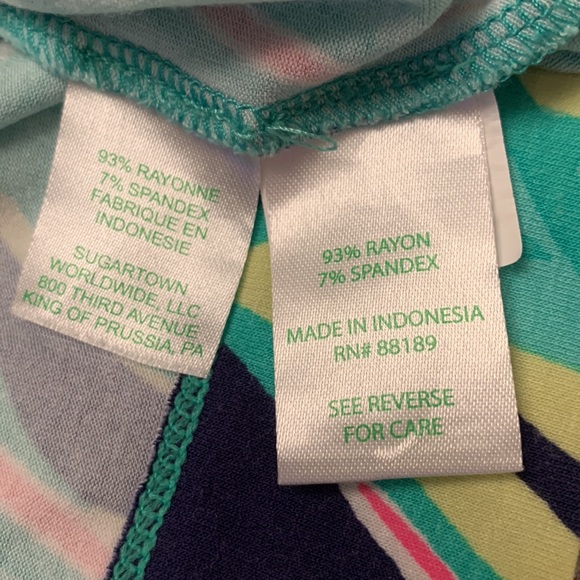 Lilly Pulitzer Tiger Palm Tropical Palm Tree Pattern Dress Tee Shirt Dress - Picture 7 of 13